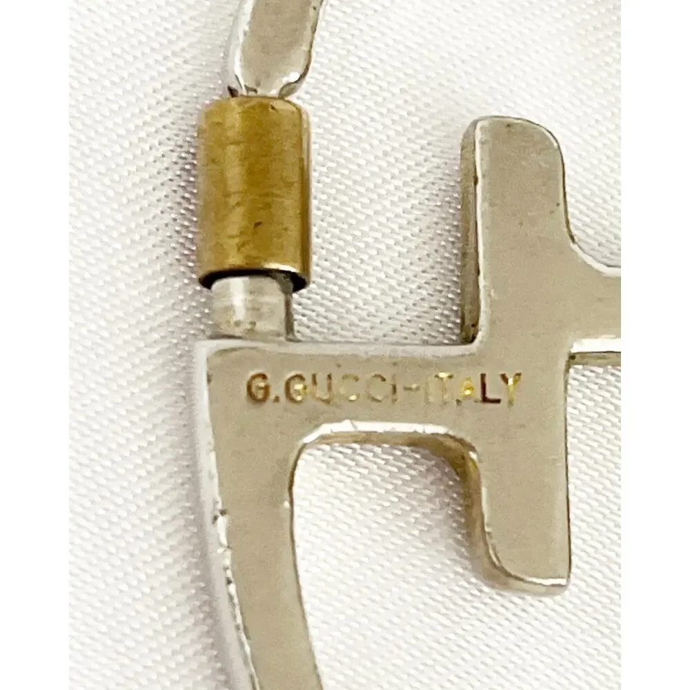 GUCCI Mens RARE Silver Gold Keychain Accessory Vintage Unisex 1970s